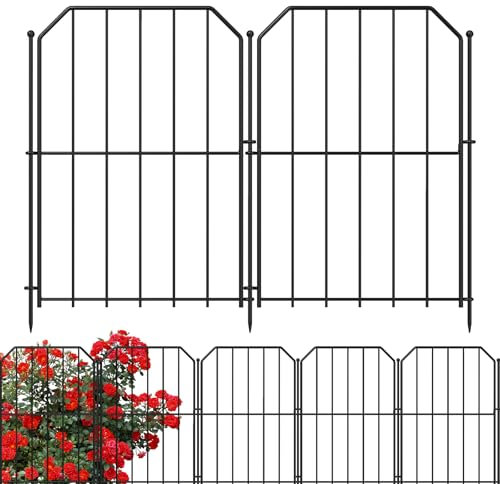 Yeabett Garden Fence 25 Pcs, Decorative Metal Fencing 31cm(W) × 41cm(H), Dog Fence Outdoor Animal Barrier for Flower Bed Yard Patio