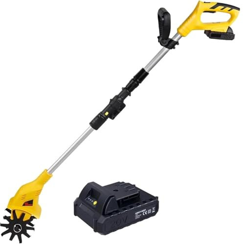 Good Homie Tiller Cultivator，Electric Garden Rotavator With 1X 2000mah Battery And Charger, 10cm Tilling Width, 10cm Working Depth, Electric Rototiller Tiller For Soil Cultivation