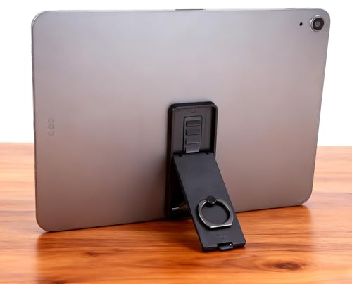 Shimmeroo Black Universal Tablet Stand, Adjustable Foldable 360 Handle Grip Ring Holder Tablet Stand with Adhesive Patch Desk Accessories for Phone More Reader Pc Laptop All 7-11 Tablets | Adjustable Handle Ring Holder with Adhesive Patch Desk Accessories for Phone More Reader Pc Laptop All 7-11 Tablets