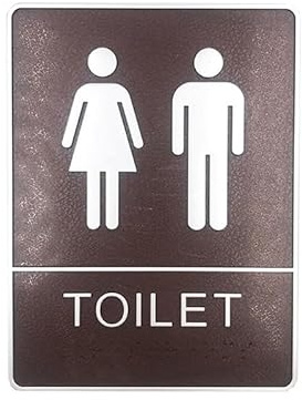 WDWDW Cartello per WC in Braille 3D per Uomini e Donne, con Caratteri grafici tattili Bianchi in Rilievo Standard