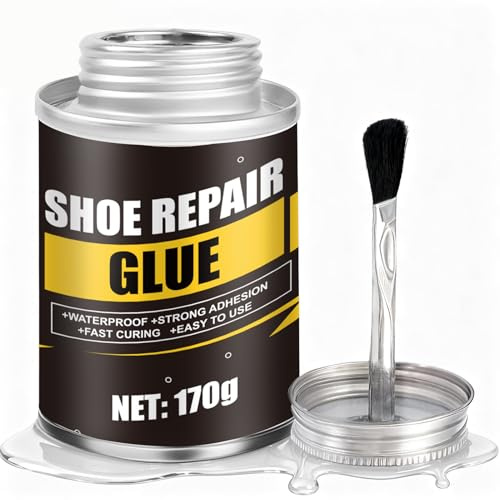 NoxGule Schuhsohlen Kleber, Kleber für Schuhsohlen,Schuh Kleber Stark Sohle | Schuhkleber Sohlenkleber Extra Stark Wasserfest, für Gummikleber Kunststoff PVC Kleber Wasserfest, Schnelle Klebezeit, 170g