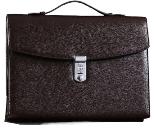ITRHJTGP Briefcase Professional Anti Theft Lockable Briefcase, Large Capacity Combination Lock Document Bag For Men, Lawyer Attache Case(Khaki)