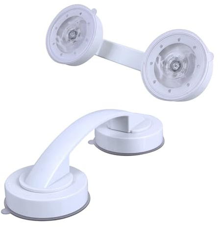 Agarraderas Baño Pasamanos antideslizante con ventosa, sin necesidad de taladrar, for ducha, ofrece un agarre seguro en la bañera o puerta cristal del baño