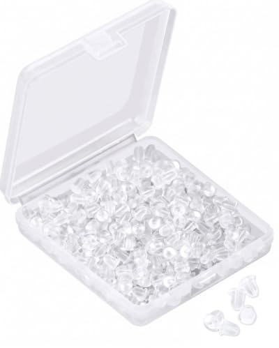YIPFEN 600 pcs Tapones de silicona para pendientes cierres de seguridad para pendientes tapones de silicona para bisutería