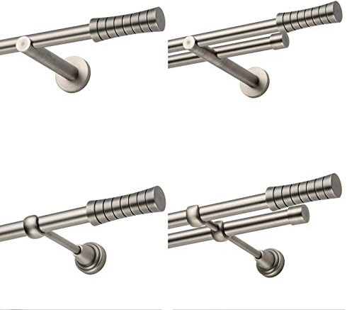 Gardinenstange 280 cm 2-läufig Vorgangstange Wandmontage Antik Stahl 19mm Febris