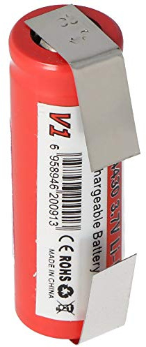 IMR 14430 600mAh 3,7V - 3,7V Li-Ion-Akku mit Lötfahne U-Form, Abmessungen 42,63x14,4mm