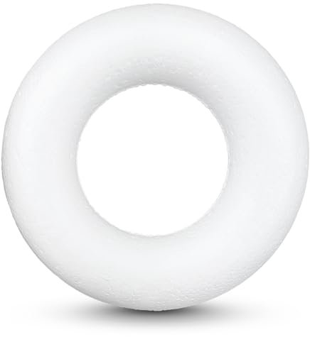 Netuno 10 cerchi in polistirolo bianco diametro 10 cm anelli base decorativi polistirolo per Ghirlande Centrotavola Fai da Te Corone Bianche Decorazioni Natalizie Pasquali Matrimoni Feste