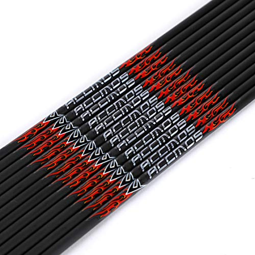 Diamètre Intérieur 6.2mm .244 Longueur Personnalisée Arbre de Flèche en Carbone 22-33 Pouces Spine 250 300 340 400 500 600 700 800 DIY Tube pour Arc à Poulies et Arc Recurve Adulte Jeunesse 12pcs