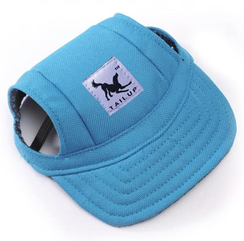 Baseballmütze Kleine Hund Hundecap mit Ohrlöchern Basecap Welpen Baseballkappe Verstellbar Hundemütze Outdoor Hundehut Sport Kappe Sonnenschutz Sonnenhut Katze Mütze Haustier Cap Hunde (Blau, M)