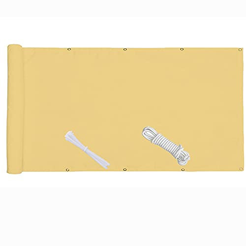 QIAOH Balkon Sichtschutz 50cmx600cm, Balkonbespannung, Sichtschutz Balkon, Balkonverkleidung Winddicht Anti-UV Wetterfest,Mit Öse,Nylonkabelbinder Und Kordel