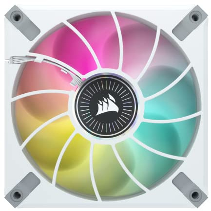 Corsair iCUE ML120 RGB ELITE, 120-mm-PWM-RGB-Lüfter (CORSAIR AirGuide-Technologie, Magnetschwebelager, Bis zu 2.000 U/min, Zero RPM-Modus, inklusive iCUE Lighting Node CORE) Dreierpack - Weiß, CO-9050117-WW