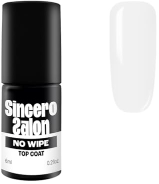 SINCERO SALON Top Coat No Wipe – Glänzender Überlack für Gel – Flexibel Kratzfest - Langanhaltender Hochglanz – Gel Polish UV LED - Finish für Maniküre & Nageldesign – 6ml