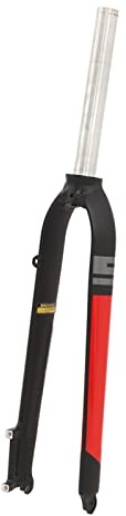Fourche Avant de Vélo, Une Version de Frein à Disque de Pilier 160mm/6.3in Fourche de Vélo de Montagne Rigide pour 26in, 27.5in, 29in Universal(Noir Rouge) Bicyclettes et pièces détachées