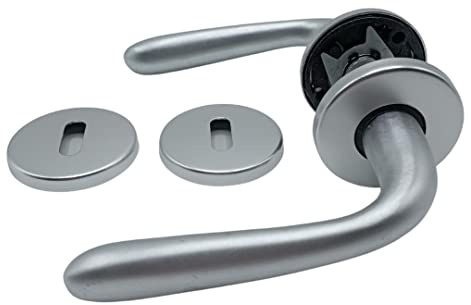 Glac Store® Kit 2 Pezzi Coppia Maniglie Maniglia per Porte Interne Rosetta Rotonda Tonda Design Economica Leggera ma Robusta