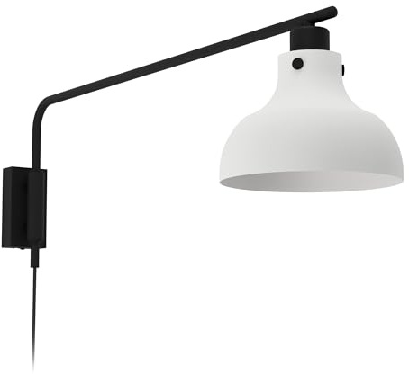 EGLO Wandleuchte innen Matlock, Wandlampe Industrial mit Schwenkarm | Leselampe aus Metall in Grau und Schwarz, Wohnzimmer und Schlafzimmer Lampe mit E27 Fassung