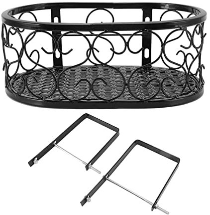 BEIJIALY 1 Packung Hänge-Geländer, Pflanzgefäß, Blumentopfhalter, Metall, Blumenregal, Wandmontage, Balkon, Pflanzkorb, Pflanzgefäß, Pflanzgefäß, Box, (geeignet für 10,5 cm Geländer, 30 x 20 x 12 cm)