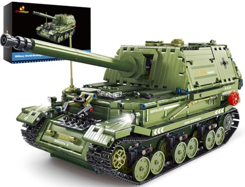 JMBricklayer Panzer Bausteine Modell,61509Technik Militär Tanks Klemmbausteine,WW2 Ferdinand Panzer Spielzeug,Panzer Konstruktionspielzeug für Erwachsene und Kinder