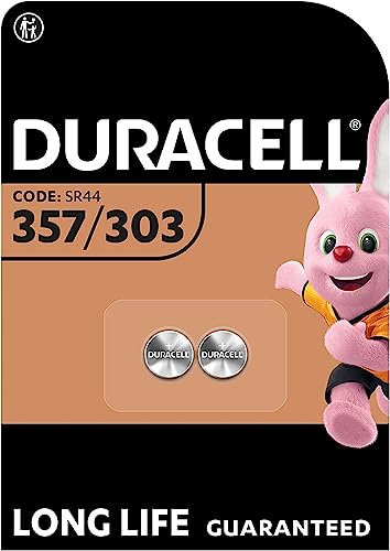 2X Duracell 357/303 (1 Blister Da 2 Batterie) 2 Pile (SR44/V357/V303/SR44W/SR44SW)