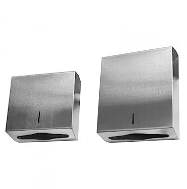 Edelstahl Papierhandtuchspender Handtuchspender für Badezimmer, Toilette, Küche für Privat und Gastro Gewerbe für alle gängigen Handtücher: Lagenfalz, Interfold, Zick-Zack-Falz (Ausführung: 250B)