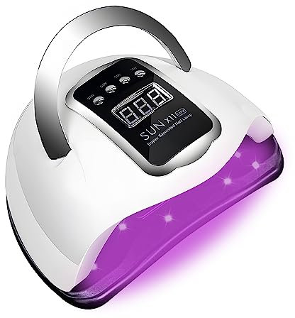 Timpou Lampada UV 280W per Gel Nails Polish Dryer Lampada professionale per unghie, luce UV rossa per unghie con 66 perle, lampada per unghie gel a led con sensore automatico