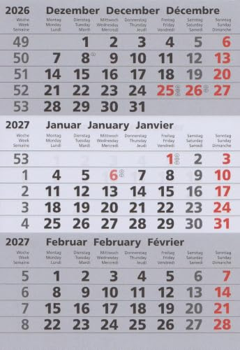 HiCuCo Kalenderblock Kalendarium - magnetisch - für 2027 - für Tischkalender Stehkalender Aufstellkalender Edelstahl