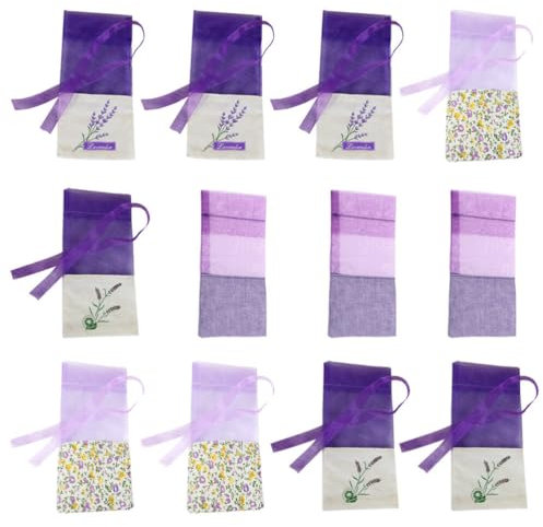 TOVINANNA 24stücke Lavendel Duftbeutel Mit Floralen Motiven Leere Aromatherapie Säckchen Für Entspannung Und Schlaf Befüllen Alt-dunkelviolett Dunkelviolett Hellviolett