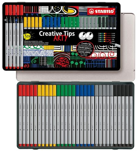 STABILO - Multi-Liner-Set - Creative Tips - ARTY - 30er Metalletui - CLASSIC