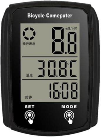 Booso Ordinateur de Vélo Ordinateur de Vélo Podomètre Étanche Compteur de Vitesse Cyclisme Chronomètre Accessoires de Remplacement pour Vélos Noir