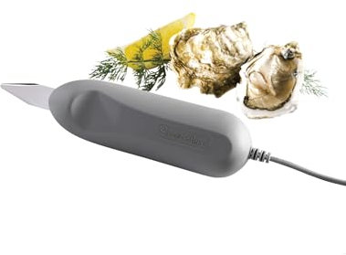 Sweet Alice - Couteau à huîtres automatique inox - Lame en acier inoxydable, gris, 25W - Ouvrez vos huîtres facilement avec ce couteau à percussion !