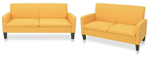 ZEYUAN 2-TLG. Sofagarnitur Stoff Gelb Sofas & Couches, Couch, Sofa Wohnzimmer, Sofa Für Jugendzimmer, Relaxsofa, Sofa Für Schlafzimmer, Polstersofa, 278214