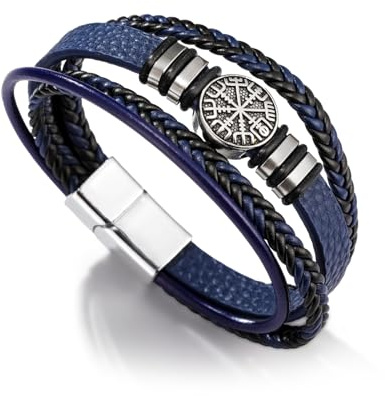 Dreamtimes Viking Vegvisir Pirate Kompass Herr Armband Vintage Norrniska Symboler Armband Viking Rune Kompass Norra Armband Skandinaviska Vikings Smycken, M, Legeringar, Ej tillämpligt
