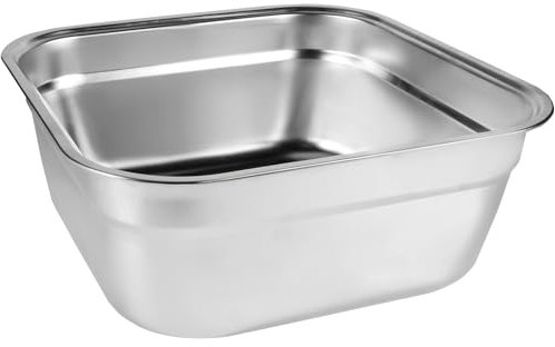 M.J COMFY-LIFE 10 Litre Washing Up Bowl Stainless Steel Large Square Kitchen Container Versatile Sink Washing Basin Mixing Bowl (L)