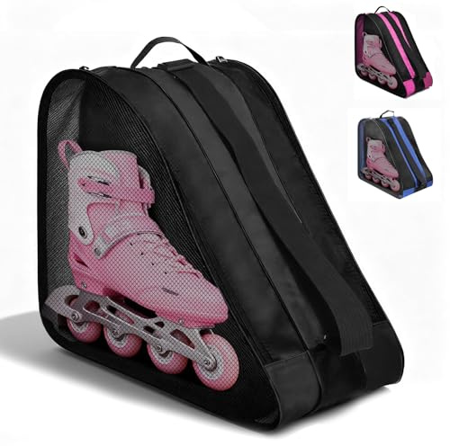 NICEWAT Sac à patins à glace pour enfants et adultes, sac de hockey sur glace avec sangle réglable, respirant, sac à chaussures de ski pour patins à roulettes, patins à glace