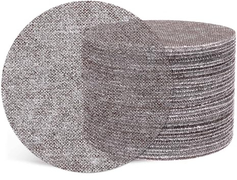 Kozelo 50 Pcs Grid Sanding Discs 125 mm 40 Grit Hook and Loop Orbital Sandpaper Suitable for Drywall Sander Wood Metal Furniture