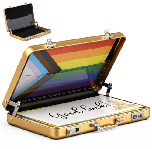 WRITWAA Visitenkartenbox Metall Mini Aktentasche Kartenhalter Mit Schnappverschluss Kompakte Karteikarten Aufbewahrung FüR BüRo Und Unterwegs Robust Und Praktisch