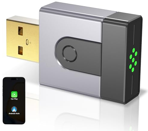 ZOUHOE 2-en-1 Adaptateur CarPlay sans Fil, Compatible CarPlay & Android Auto, Passez du Câblé au sans Fil, Plug & Play, Connexion Rapide, sans Latence, Design Compact et Élégant(1pièces)