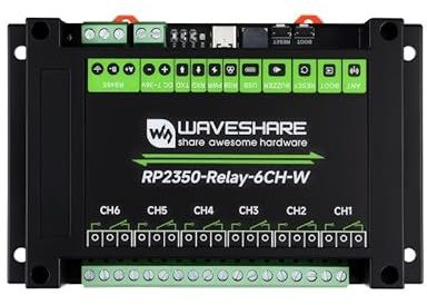 TUOPUONE Módulo de relé industrial RP2350 de 6 canales, interfaces RS485 / Pico HAT integradas, con múltiples circuitos de protección de aislamiento, grado industrial, caja de montaje en riel sin