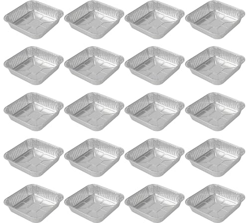 Cenifin 20 bandejas de aluminio para horno y parrilla, para freidoras de aire caliente, accesorios resistentes al aceite, antiadherentes, recipientes de alimentos fáciles de guardar