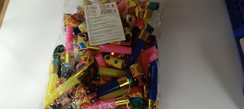 Generisch Bunte Papier Luftrüssel, Party Tröten für Karneval, Mehrfarbig, 48 Stück