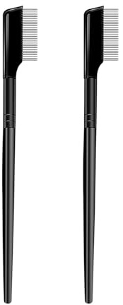 DRESSOOS Lot de 2 Peignes à Cils Portables Aiguilles en Acier Inoxydable, Dents Denses et Manche Antidérapant pour Maquillage Précis et Séparation des Cils