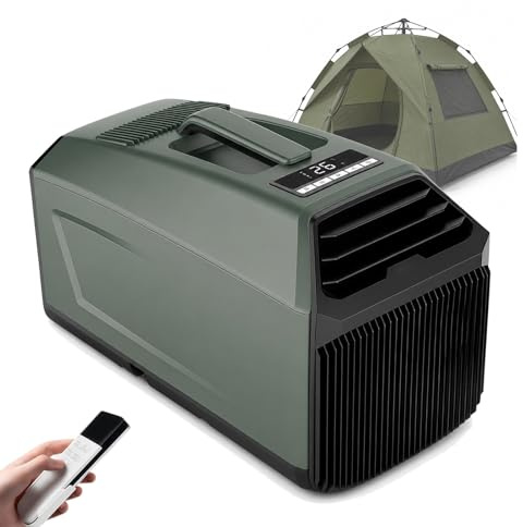 JIYINGHUI 5100Btu Climatizzatore Portatile da Campeggio,10㎡ /108 sq.ft,4 in 1 con Raffreddamento,Ventola,Deumidificazione e modalità Sospensione,per Tende,Camper,Furgoni, Interni Esterni 110VAC