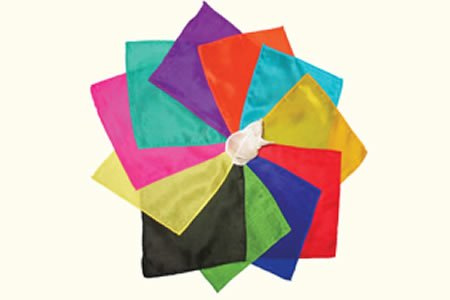 Silkesscarfar (15 x 15 cm) dussin - 1 i varje färg