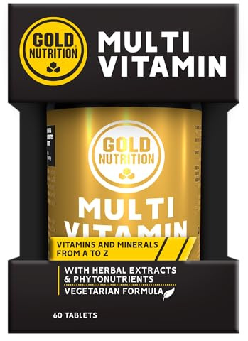 GoldNutrition Multivitamin - Multivitaminas y Minerales - 60 Comprimidos Vegetarianos - Complejo Vitamínico con Vitaminas y Minerales Esentiales - Multivitaminico para Hombre y Mujer.