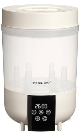Tommee Tippee Quickdry Steriliser, Steam Steriliser for Baby Bottles and Accessories, 4 Modes, 26-Minute* Cycle, Kills Viruses and 99.9% of Bacteria**