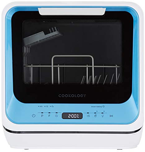 Cookology CMDW2 Compact Mini Portable Counter Top, Tabletop Dishwasher Small, 7 Wash Cycles with ECO Friendly Mode and Baby Bottle Rack - In Blue