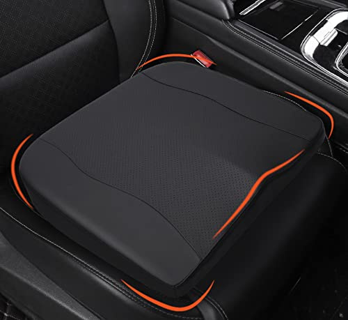 Lofty Aim Sitzkissen Auto, Memory-Foam-Autositzkissen für Lange Fahrten | Bequemes Autositzkissen zur Druckentlastung, erhöht die Sitzposition, für Auto und Bürostuhl, Kunstleder Schwarz