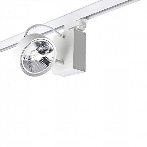 FORLIGHT Proyector LED Redondo GU10 15W Interior IP20, Iluminación Eficiente para Hogar y Oficina, Blanco, Modelo Key Series