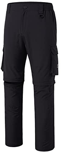 Bassdash Pantalones Convertibles de Secado Rápido para Exteriores con Cremallera para Hombre,Ligero y Resistente al Agua con Protección Solar UPF50+