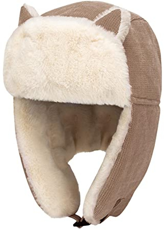 Harilla Wintermütze Damen im koreanischen Stil, Mütze mit Ohrenschutz, warm gefüttert für Herbst und Winter, Outdoor, Radfahren, Kleinkind Mädchen