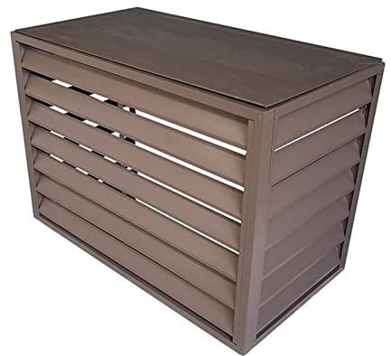 Cubierta para aire acondicionado, protección visual decorativa, rejilla protectora para aires acondicionados y bombas de calor, cubierta protectora de aluminio para todo clima, carcasa independiente